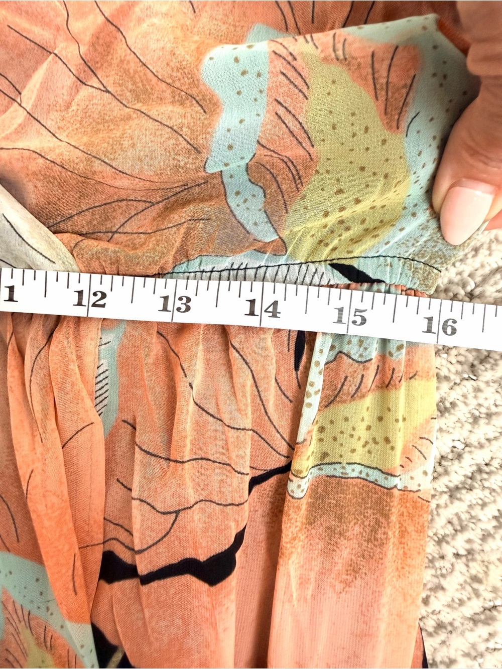 Lulu's Black Maxi Dress Coral & Mint Floral Print Faux Wrap XS NWT - Picture 12 of 16